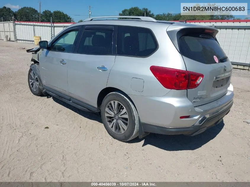 2017 Nissan Pathfinder Sl VIN: 5N1DR2MN8HC600683 Lot: 40456039