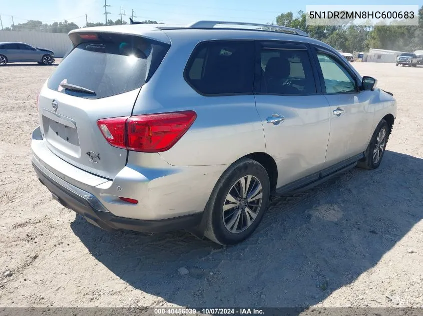 2017 Nissan Pathfinder Sl VIN: 5N1DR2MN8HC600683 Lot: 40456039