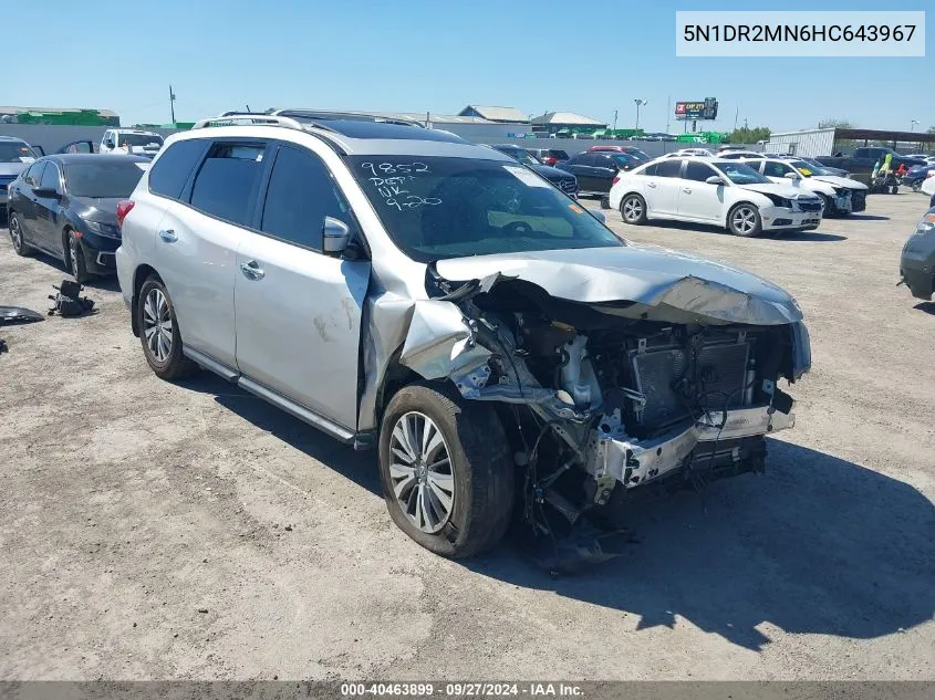 5N1DR2MN6HC643967 2017 Nissan Pathfinder Sl