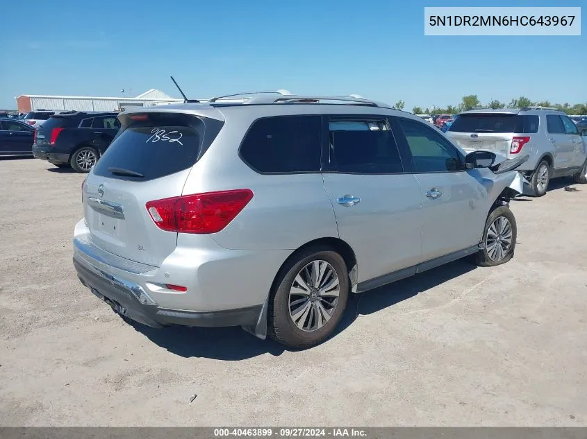 2017 Nissan Pathfinder Sl VIN: 5N1DR2MN6HC643967 Lot: 40463899