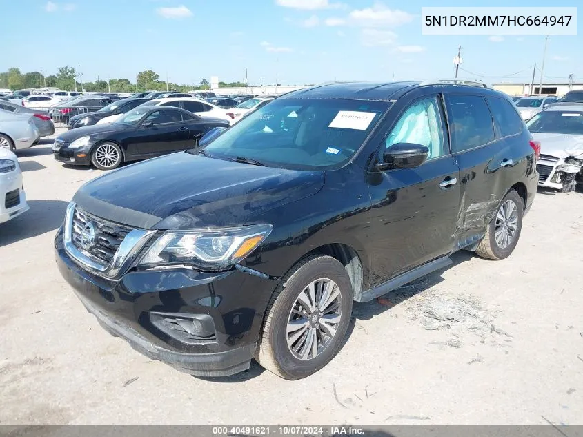 2017 Nissan Pathfinder Sv VIN: 5N1DR2MM7HC664947 Lot: 40491621