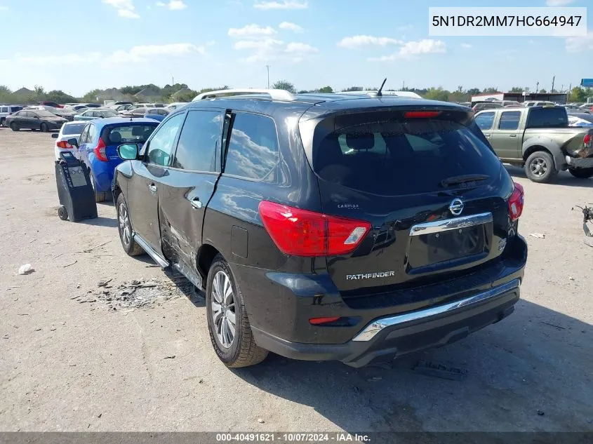 2017 Nissan Pathfinder Sv VIN: 5N1DR2MM7HC664947 Lot: 40491621