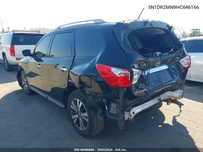 2017 Nissan Pathfinder Sv VIN: 5N1DR2MN9HC646166 Lot: 40496688