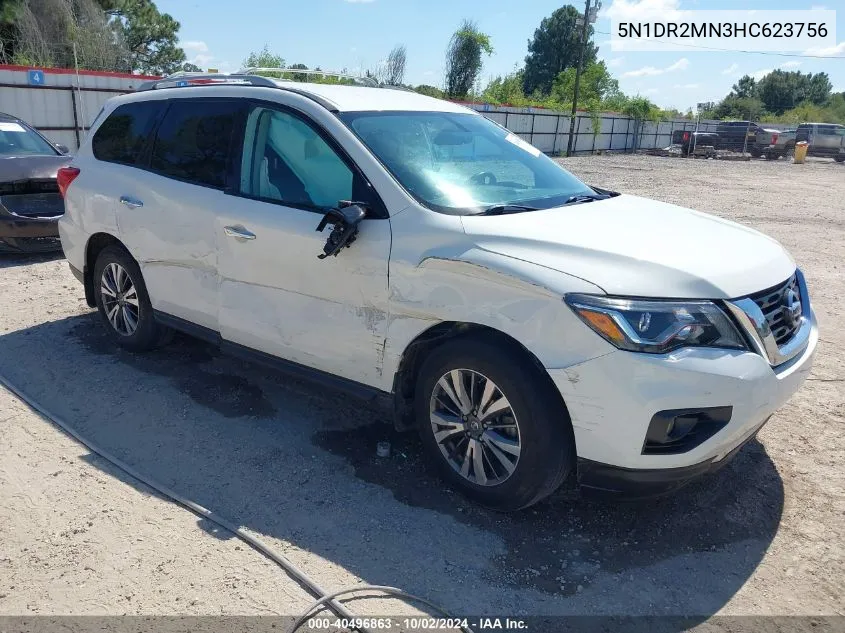 2017 Nissan Pathfinder Sl VIN: 5N1DR2MN3HC623756 Lot: 40496863