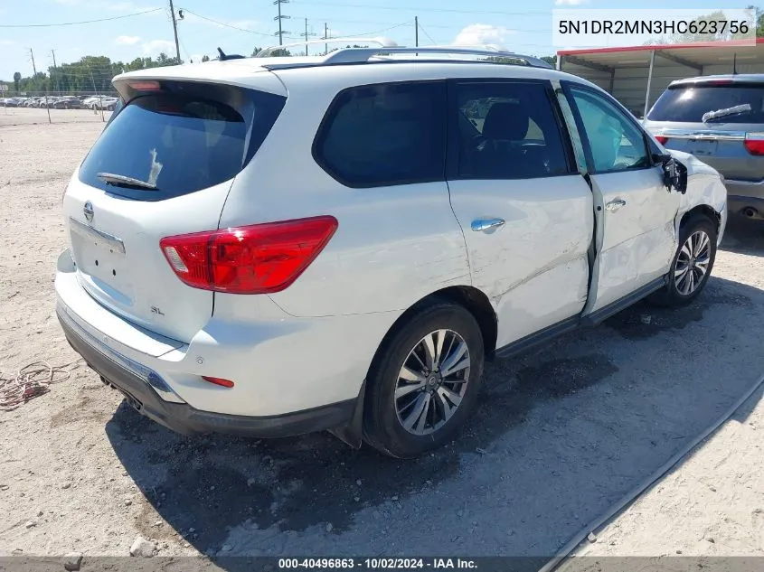 2017 Nissan Pathfinder Sl VIN: 5N1DR2MN3HC623756 Lot: 40496863