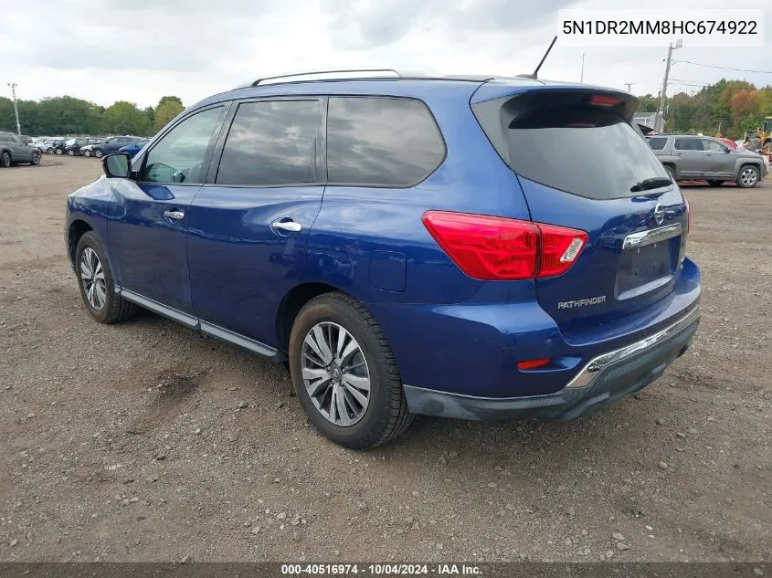 2017 Nissan Pathfinder Sl VIN: 5N1DR2MM8HC674922 Lot: 40516974