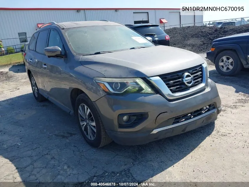 2017 Nissan Pathfinder Sl VIN: 5N1DR2MN0HC670095 Lot: 40546875