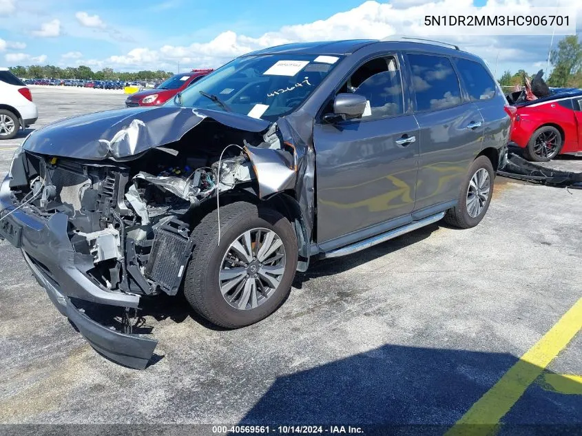 2017 Nissan Pathfinder Sl VIN: 5N1DR2MM3HC906701 Lot: 40569561