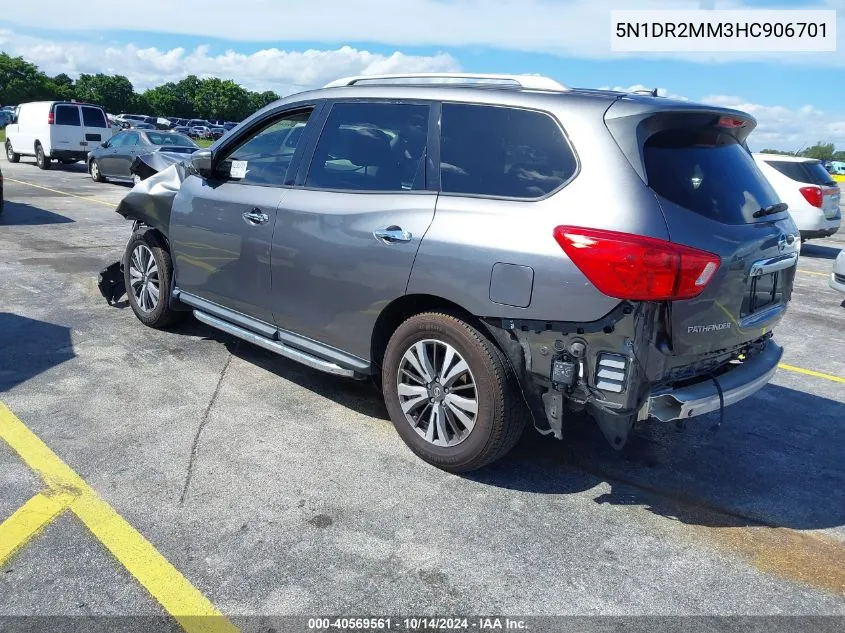 2017 Nissan Pathfinder Sl VIN: 5N1DR2MM3HC906701 Lot: 40569561