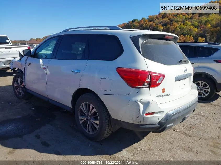 2017 Nissan Pathfinder S VIN: 5N1DR2MM9HC699408 Lot: 40584793