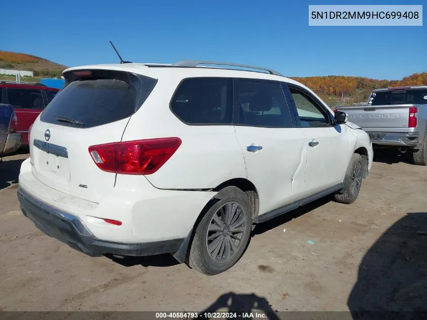 2017 Nissan Pathfinder S VIN: 5N1DR2MM9HC699408 Lot: 40584793