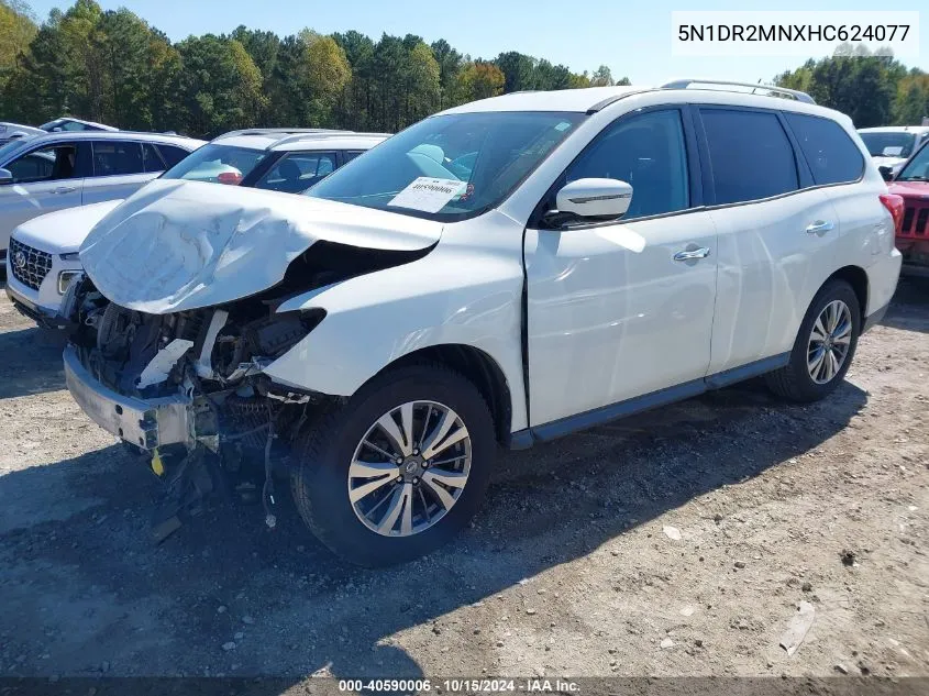 2017 Nissan Pathfinder Sv VIN: 5N1DR2MNXHC624077 Lot: 40590006