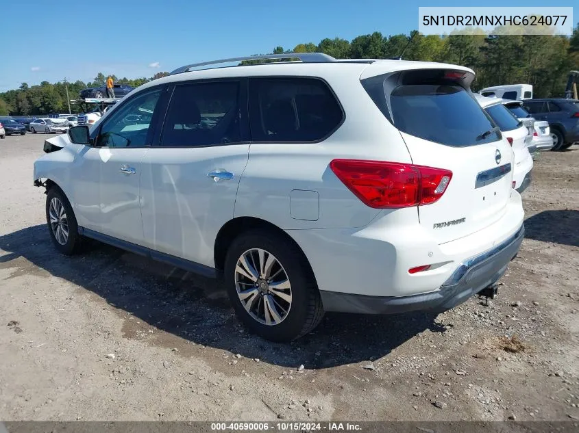 2017 Nissan Pathfinder Sv VIN: 5N1DR2MNXHC624077 Lot: 40590006