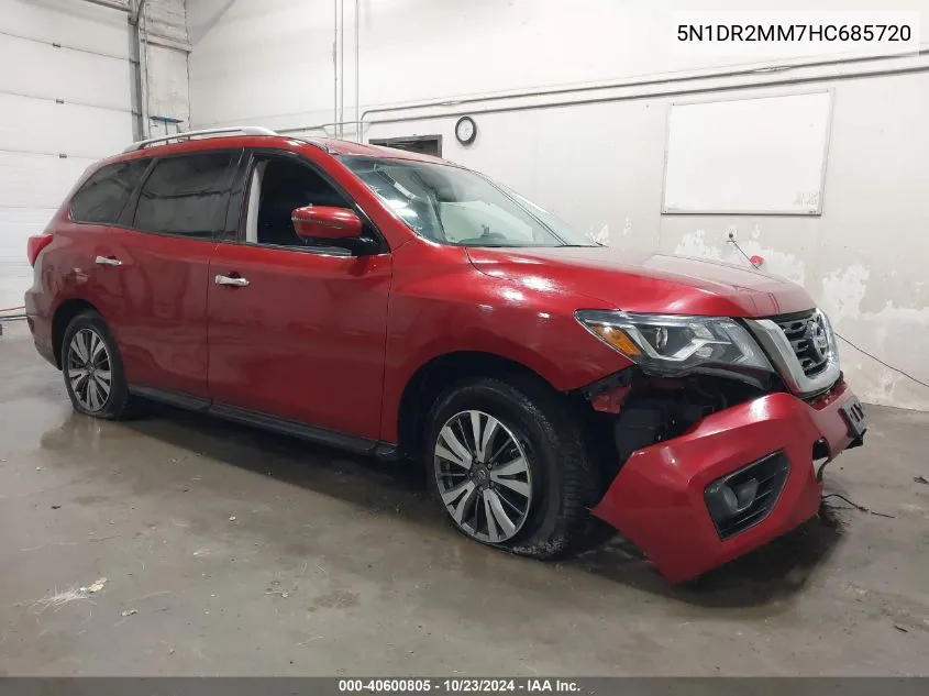 2017 Nissan Pathfinder Sl VIN: 5N1DR2MM7HC685720 Lot: 40600805