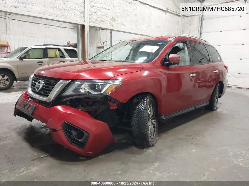 2017 Nissan Pathfinder Sl VIN: 5N1DR2MM7HC685720 Lot: 40600805