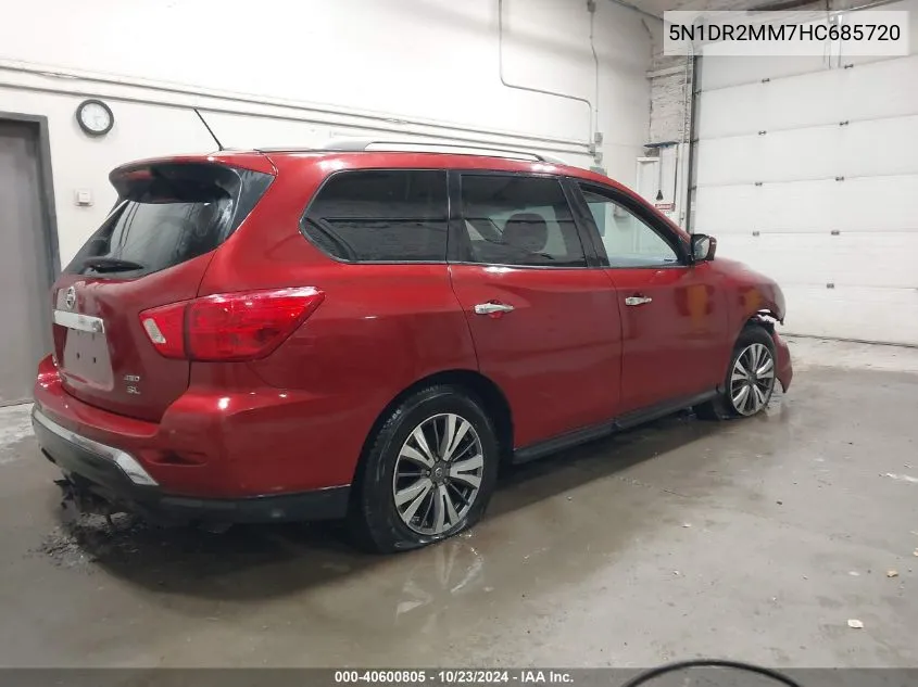 2017 Nissan Pathfinder Sl VIN: 5N1DR2MM7HC685720 Lot: 40600805