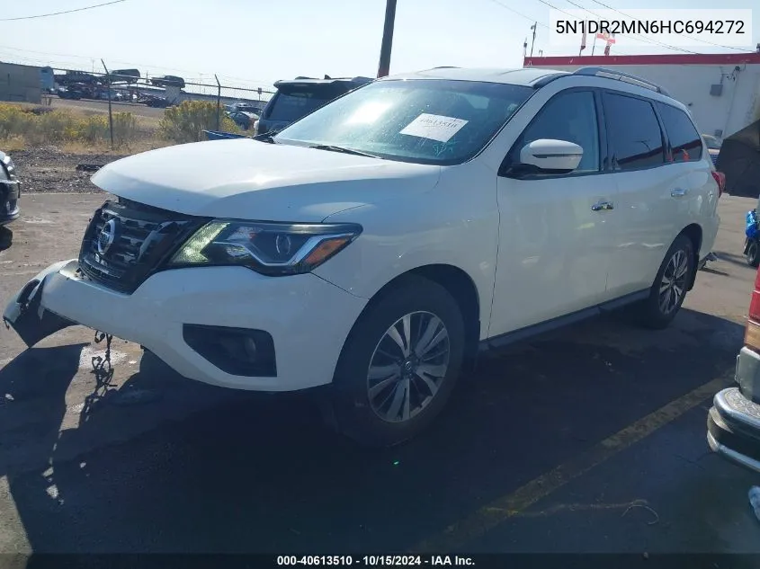 2017 Nissan Pathfinder Sv VIN: 5N1DR2MN6HC694272 Lot: 40613510