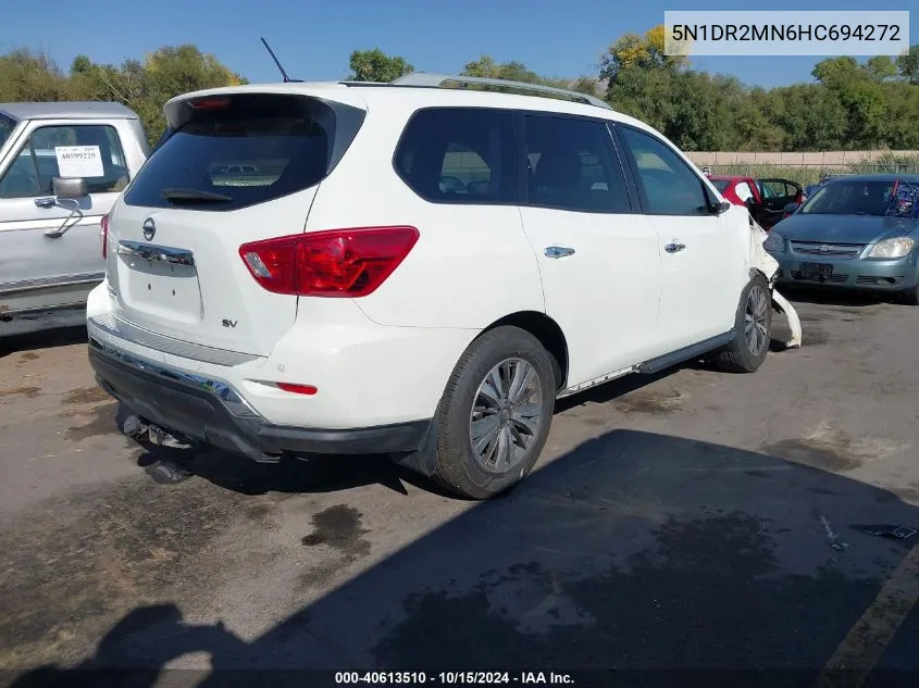 2017 Nissan Pathfinder Sv VIN: 5N1DR2MN6HC694272 Lot: 40613510