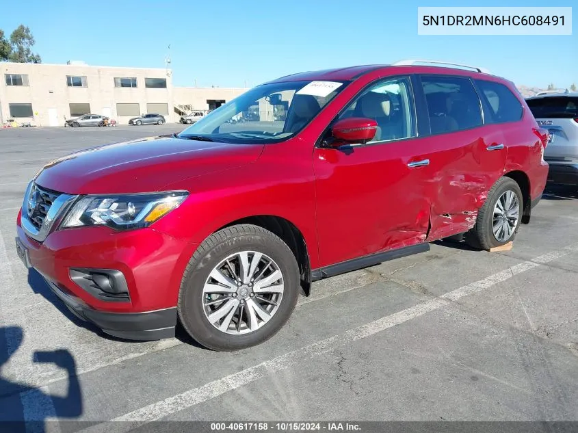 2017 Nissan Pathfinder Sl VIN: 5N1DR2MN6HC608491 Lot: 40617158