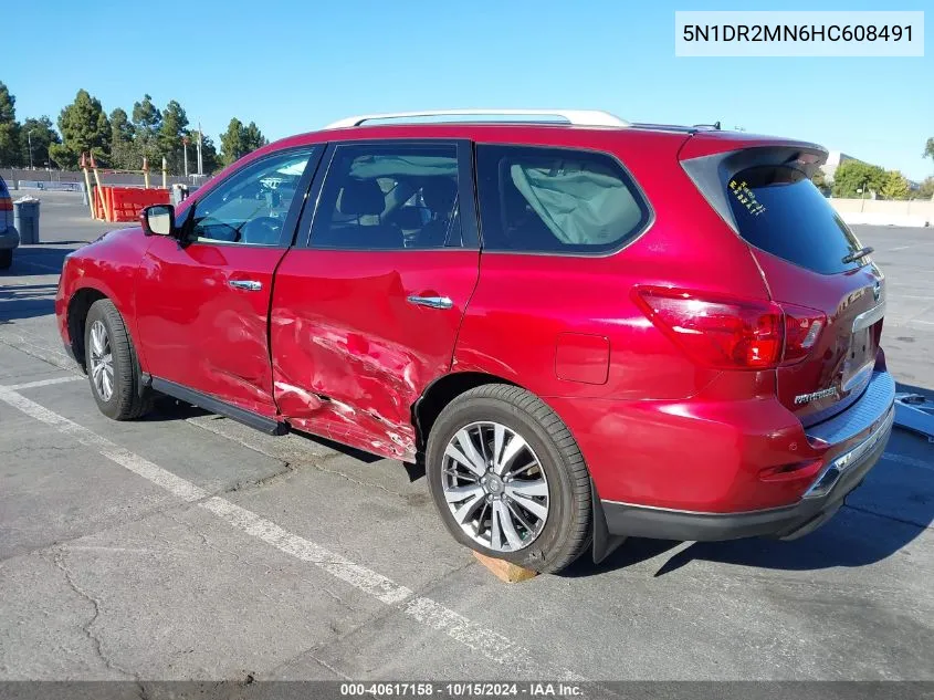 2017 Nissan Pathfinder Sl VIN: 5N1DR2MN6HC608491 Lot: 40617158