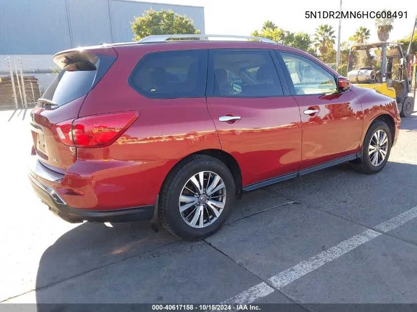 2017 Nissan Pathfinder Sl VIN: 5N1DR2MN6HC608491 Lot: 40617158