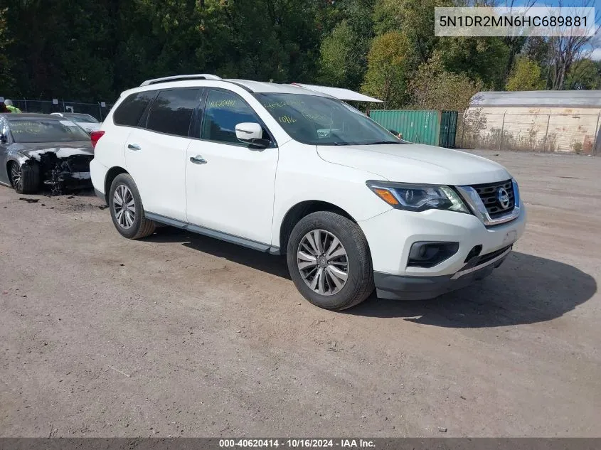 2017 Nissan Pathfinder Sv VIN: 5N1DR2MN6HC689881 Lot: 40620414