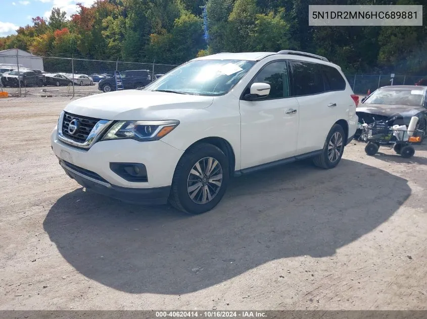 2017 Nissan Pathfinder Sv VIN: 5N1DR2MN6HC689881 Lot: 40620414