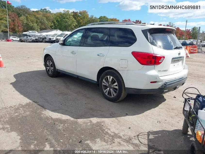 2017 Nissan Pathfinder Sv VIN: 5N1DR2MN6HC689881 Lot: 40620414