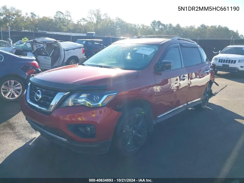 2017 Nissan Pathfinder Platinum VIN: 5N1DR2MM5HC661190 Lot: 40634593