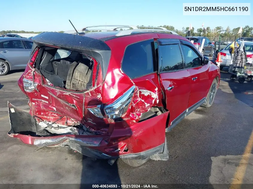 2017 Nissan Pathfinder Platinum VIN: 5N1DR2MM5HC661190 Lot: 40634593