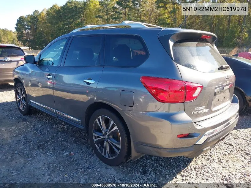 2017 Nissan Pathfinder Platinum VIN: 5N1DR2MM2HC619978 Lot: 40638578