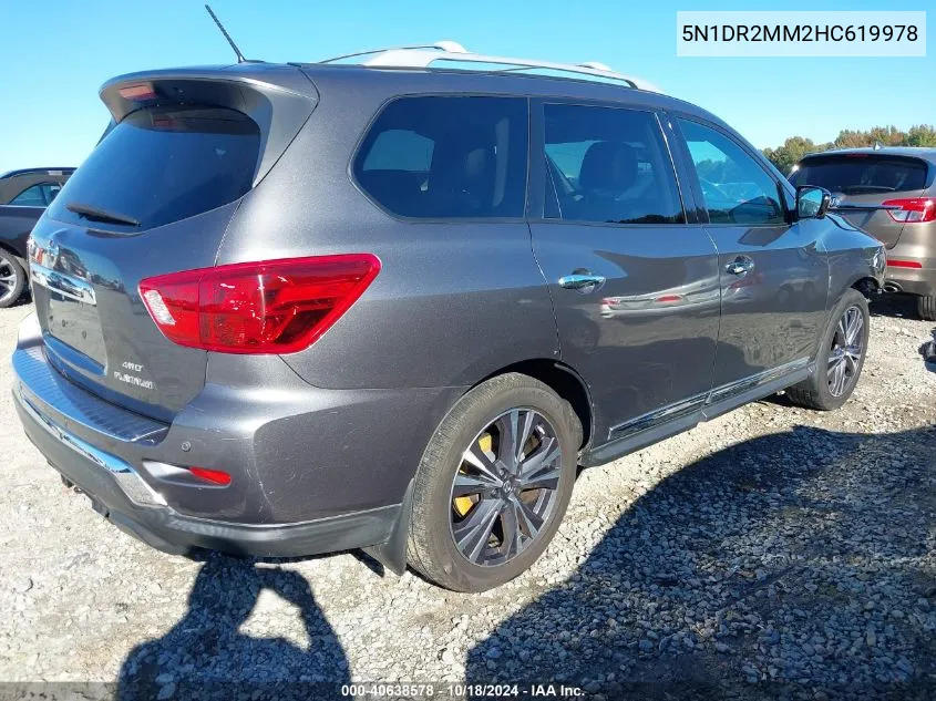 2017 Nissan Pathfinder Platinum VIN: 5N1DR2MM2HC619978 Lot: 40638578