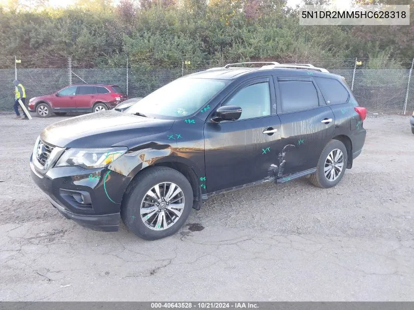 2017 Nissan Pathfinder S/Sv/Sl/Platinum VIN: 5N1DR2MM5HC628318 Lot: 40643528