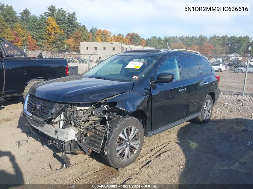 2017 Nissan Pathfinder S/Sv/Sl/Platinum VIN: 5N1DR2MM9HC636616 Lot: 40648089