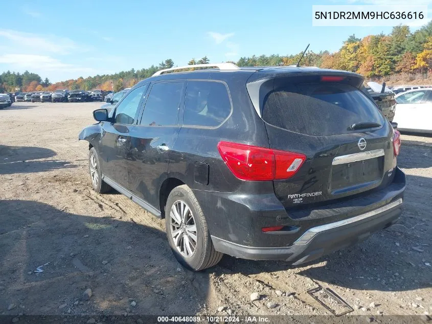 2017 Nissan Pathfinder S/Sv/Sl/Platinum VIN: 5N1DR2MM9HC636616 Lot: 40648089