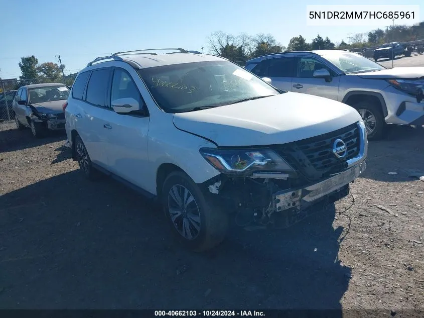 2017 Nissan Pathfinder Sv VIN: 5N1DR2MM7HC685961 Lot: 40662103