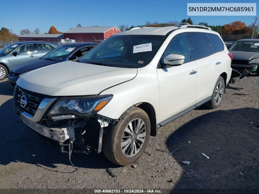 2017 Nissan Pathfinder Sv VIN: 5N1DR2MM7HC685961 Lot: 40662103