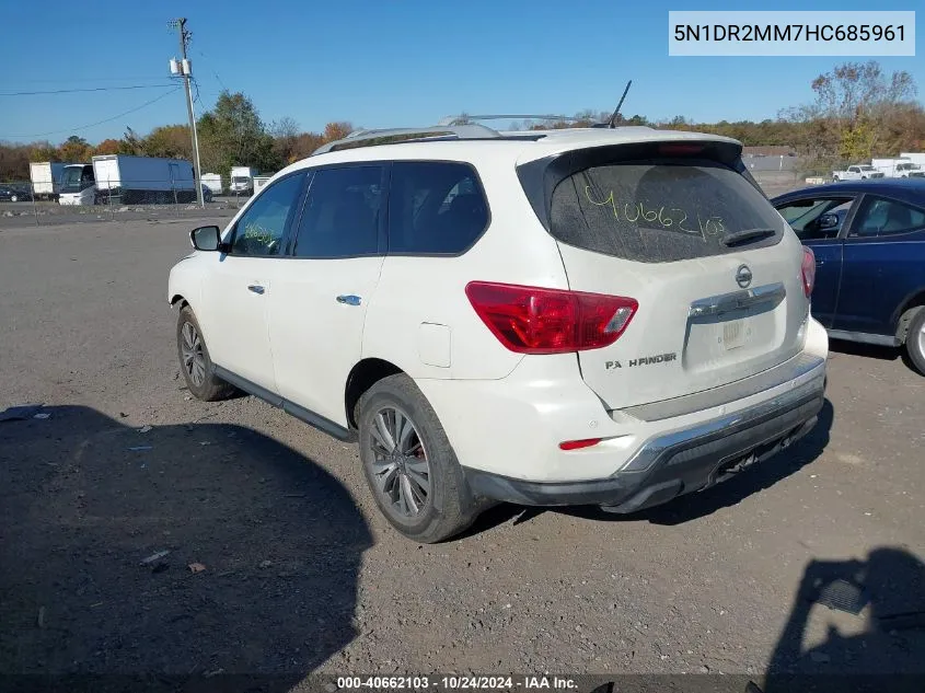 2017 Nissan Pathfinder Sv VIN: 5N1DR2MM7HC685961 Lot: 40662103