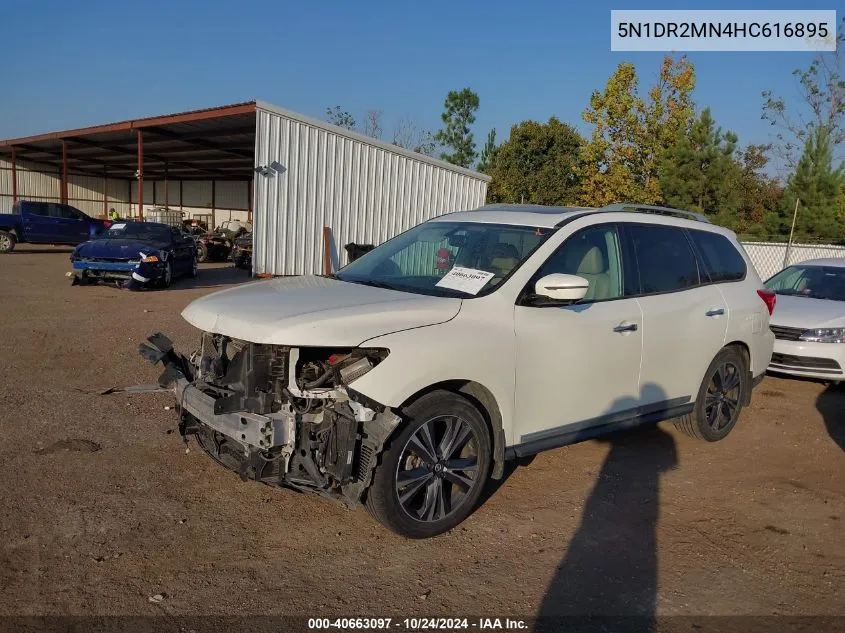 2017 Nissan Pathfinder S/Sv/Sl/Platinum VIN: 5N1DR2MN4HC616895 Lot: 40663097