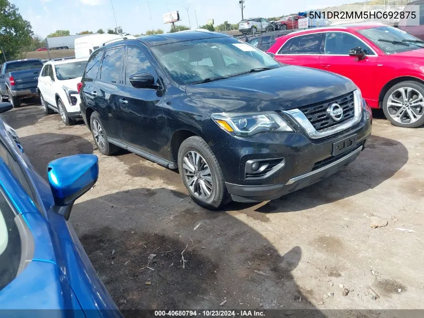 2017 Nissan Pathfinder Sv VIN: 5N1DR2MM5HC692875 Lot: 40680794