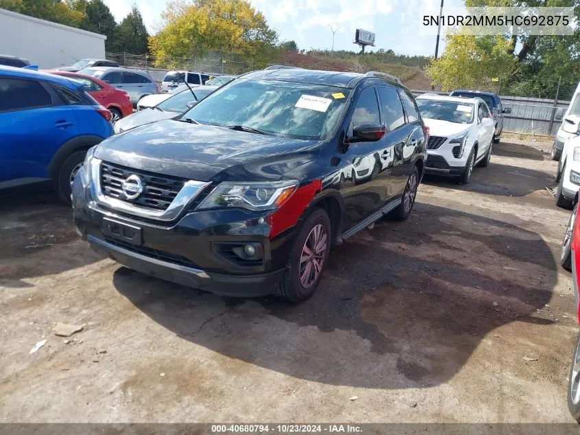 2017 Nissan Pathfinder Sv VIN: 5N1DR2MM5HC692875 Lot: 40680794