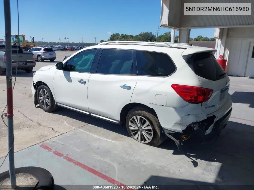 2017 Nissan Pathfinder S VIN: 5N1DR2MN6HC616980 Lot: 40681920