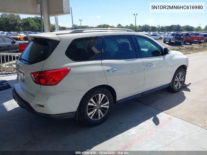 2017 Nissan Pathfinder S VIN: 5N1DR2MN6HC616980 Lot: 40681920