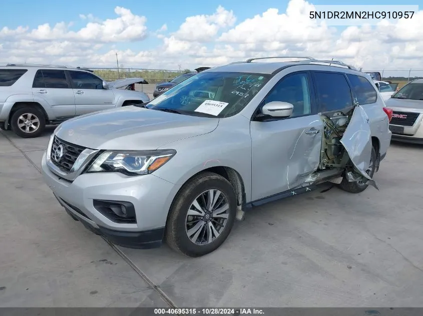 2017 Nissan Pathfinder Sv VIN: 5N1DR2MN2HC910957 Lot: 40695315