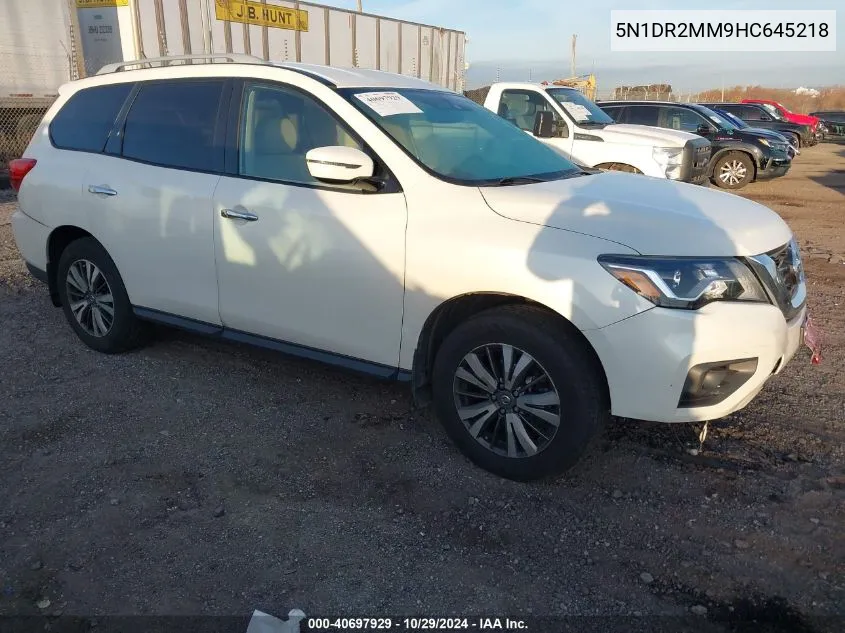 2017 Nissan Pathfinder Sv VIN: 5N1DR2MM9HC645218 Lot: 40697929