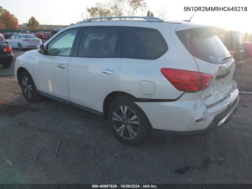 2017 Nissan Pathfinder Sv VIN: 5N1DR2MM9HC645218 Lot: 40697929