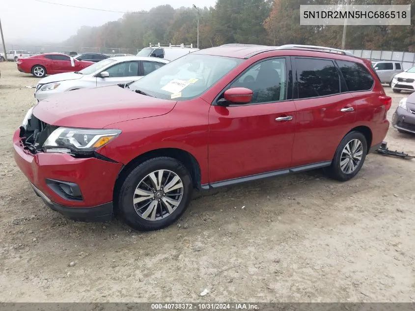 2017 Nissan Pathfinder Sv VIN: 5N1DR2MN5HC686518 Lot: 40738372