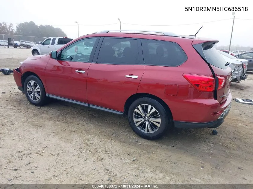 2017 Nissan Pathfinder Sv VIN: 5N1DR2MN5HC686518 Lot: 40738372