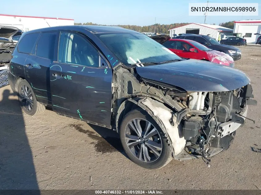 2017 Nissan Pathfinder Sl VIN: 5N1DR2MN8HC698906 Lot: 40746332