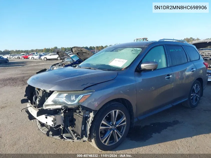 2017 Nissan Pathfinder Sl VIN: 5N1DR2MN8HC698906 Lot: 40746332